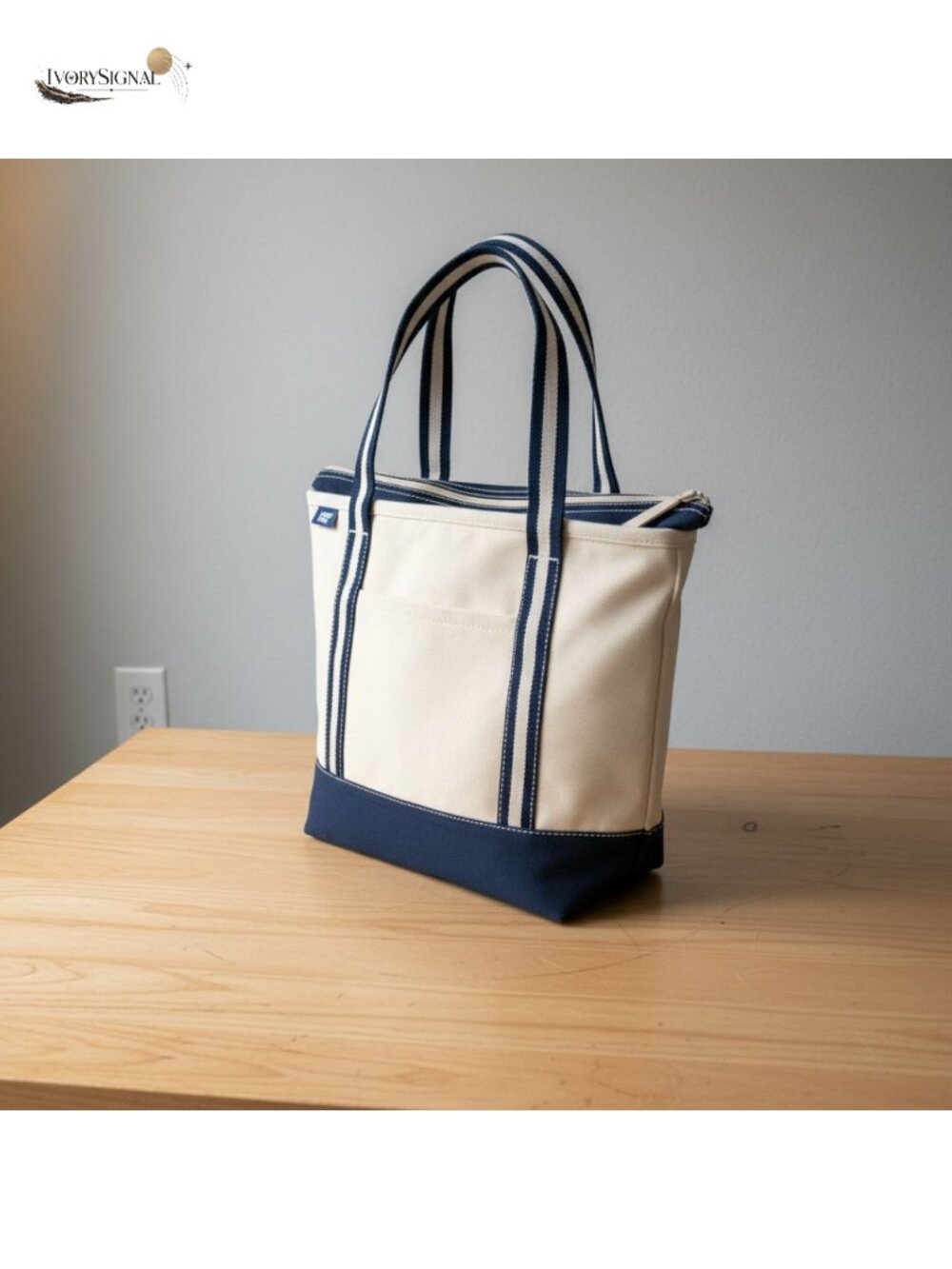Canvas Zip Top Tote Cotton Shoulder Bag Water Resistant Laptop Beach